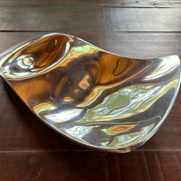 Nambe Neil Cohen Contemporary Chip & Dip Serving Platter, #734, 2003 - Picture 1 of 10
